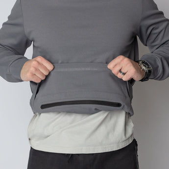 DurableHoodieGhostGrey zipper