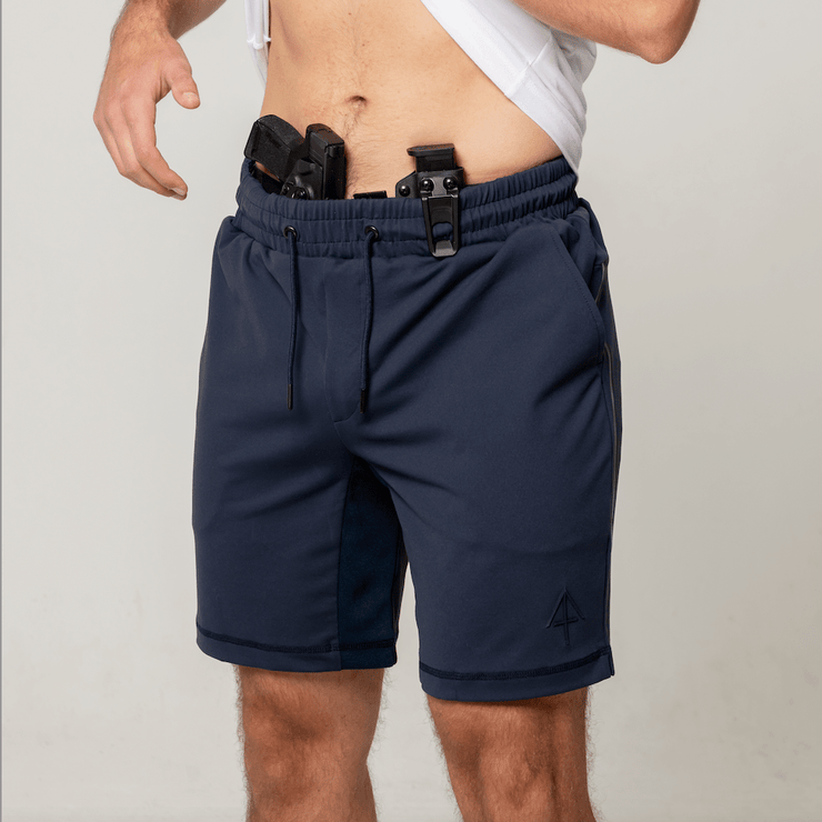 Blue Carrier shorts 8" front concealed carry