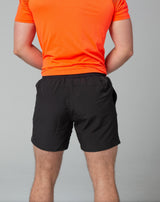 Black training shorts back