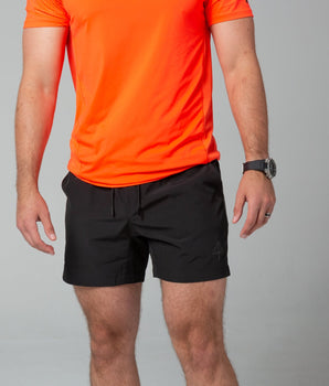 Black training shorts front