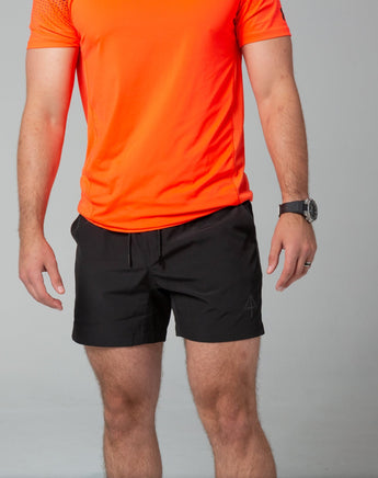 Black training shorts front