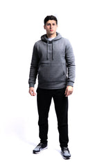 Grey hoodie full front view 