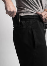 Black sweatpants back zipper pocket