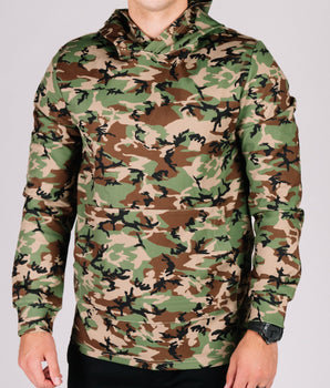 Durable hoodie camo front