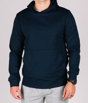 Durable hoodie blue front