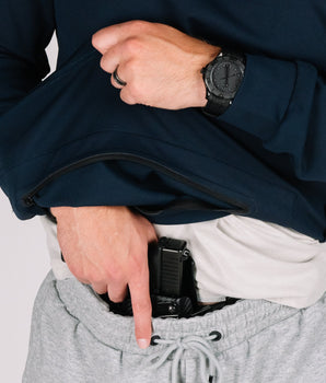 Durable Quarter Zip Navy pass through