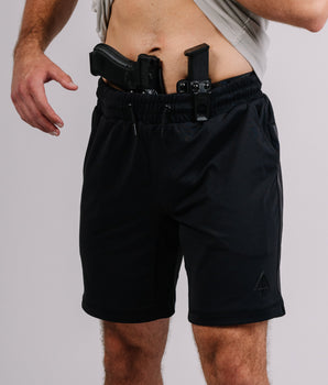 Black Carrier shorts 8" front with gun