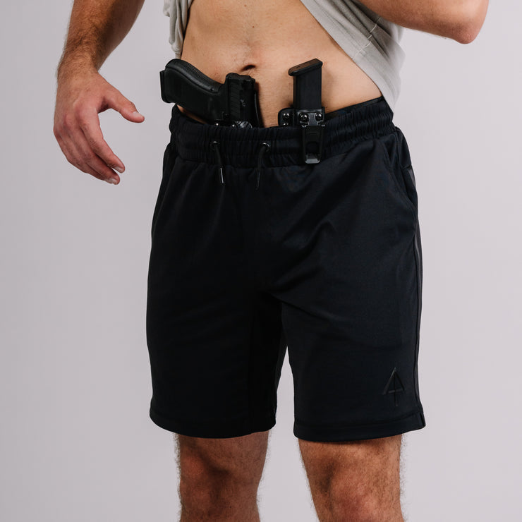 Black Carrier shorts 8" front with gun