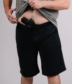 Black Carrier shorts 11" front with gun