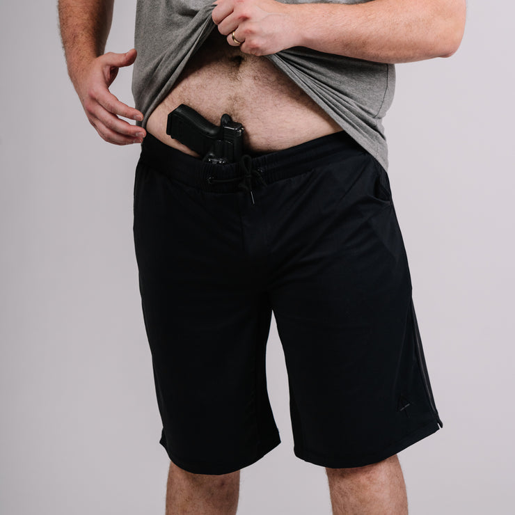 Black Carrier shorts 11" front with gun