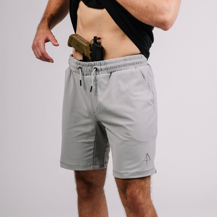 Grey shorts 8" front with gun