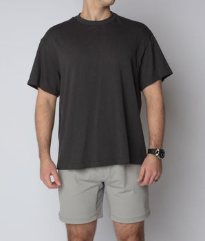 Soft black oversized tee front