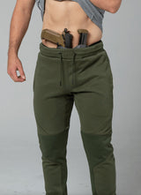 Green joggers front