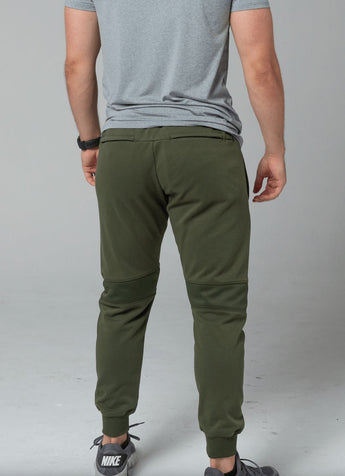 Green joggers back