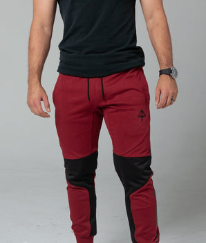 Red joggers front