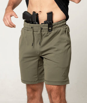 Green Carrier shorts 8" front concealed carry