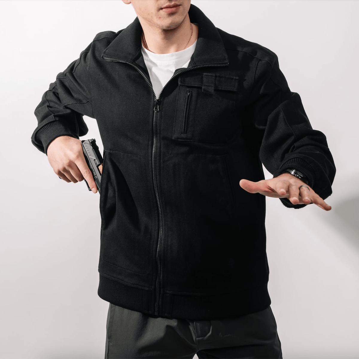 Utility Bomber Jacket - Black 