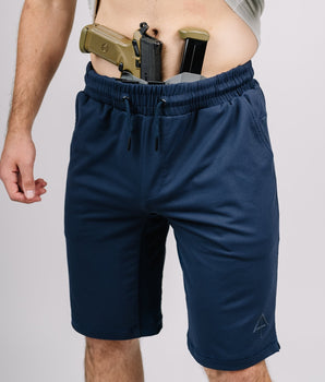 Blue Carrier shorts 11" front with gun