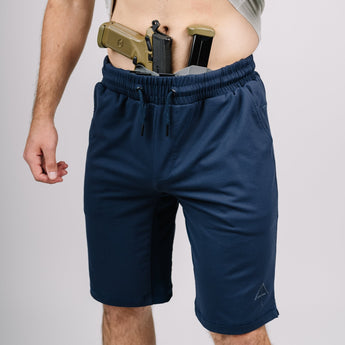 Blue Carrier shorts 11" front with gun