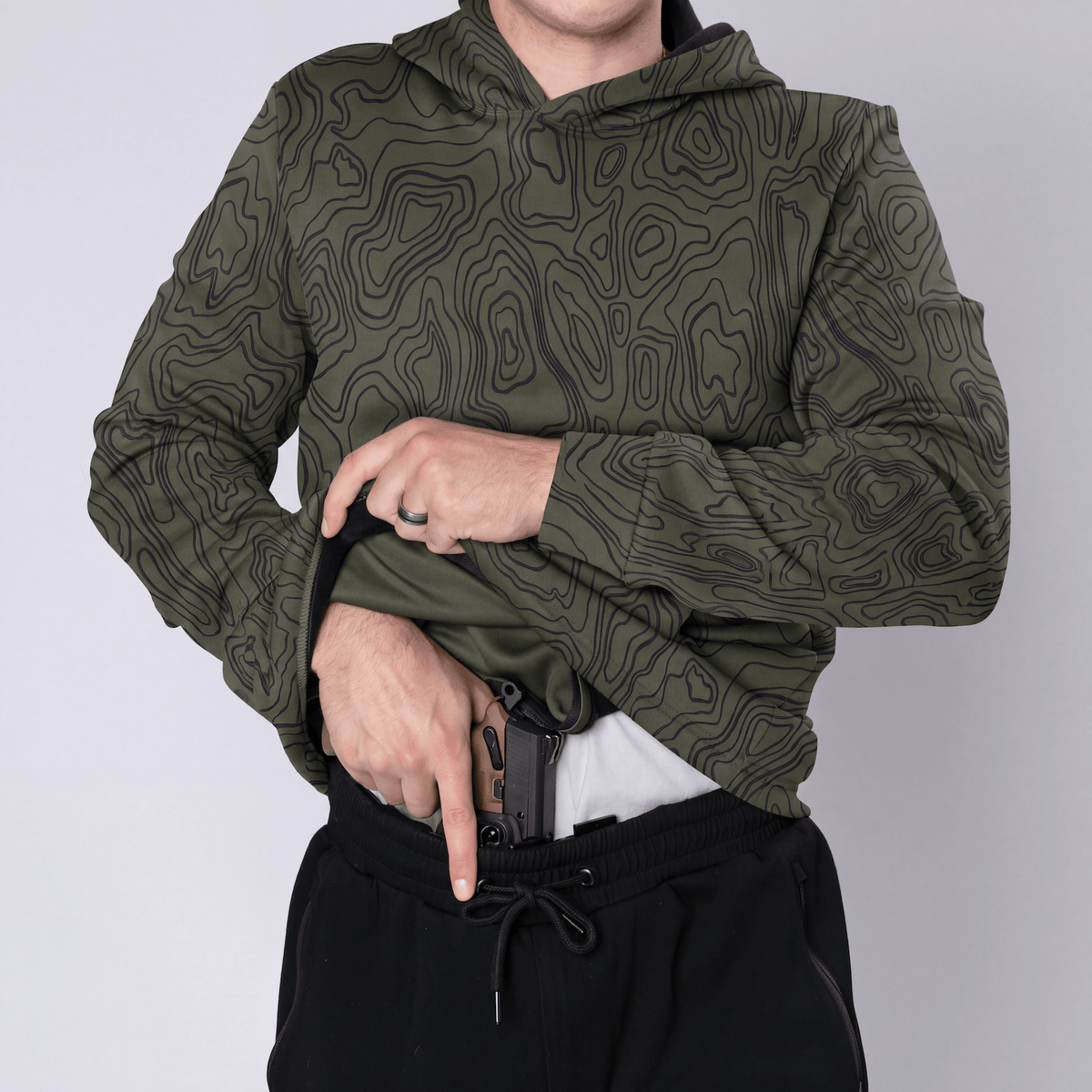 TAMography hoodie from the front