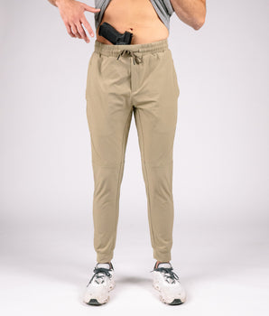 Khaki Joggers front