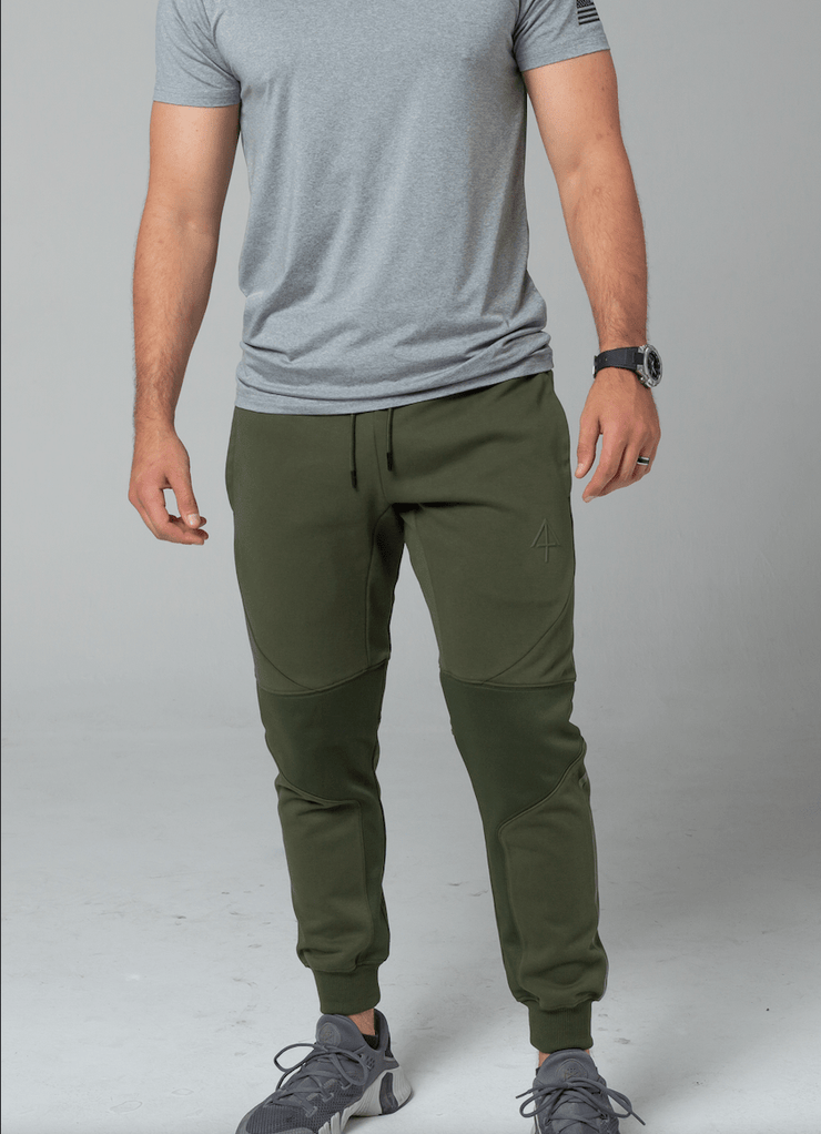 Green joggers front