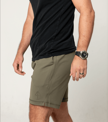 Green Carrier shorts 8" left side