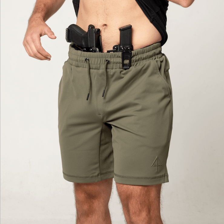 Green Carrier shorts 8" front concealed carry